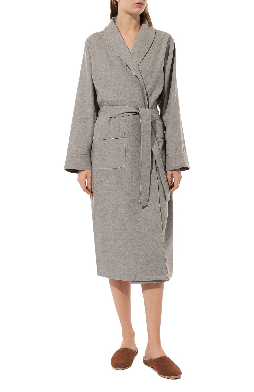 Халат из хлопка и шерсти ZIMMERLI, арт. 4600-13200, фото 3