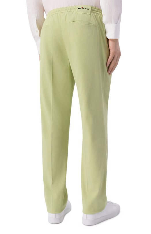 Брюки из хлопка и шелка Kiton UPLACRK0607H Зелёный  UPLACRK0607H Фото 4