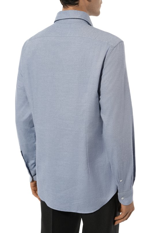 Хлопковая рубашка Corneliani 94P156-9411629 Голубой  94P156-9411629 Фото 4