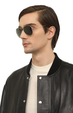 Женские солнцезащитные очки RAY-BAN темно-зеленого цвета, арт. 3025-W3400 | Фото 3 (Кросс-КТ: С/з-унисекс; Региональные ограничения белый список (Axapta Mercury): Не проставлено; Нос: Не проставлено; Тип очков: С/з; Материал: Металл; Очки форма: Авиаторы; Оптика Гендер: оптика-унисекс)