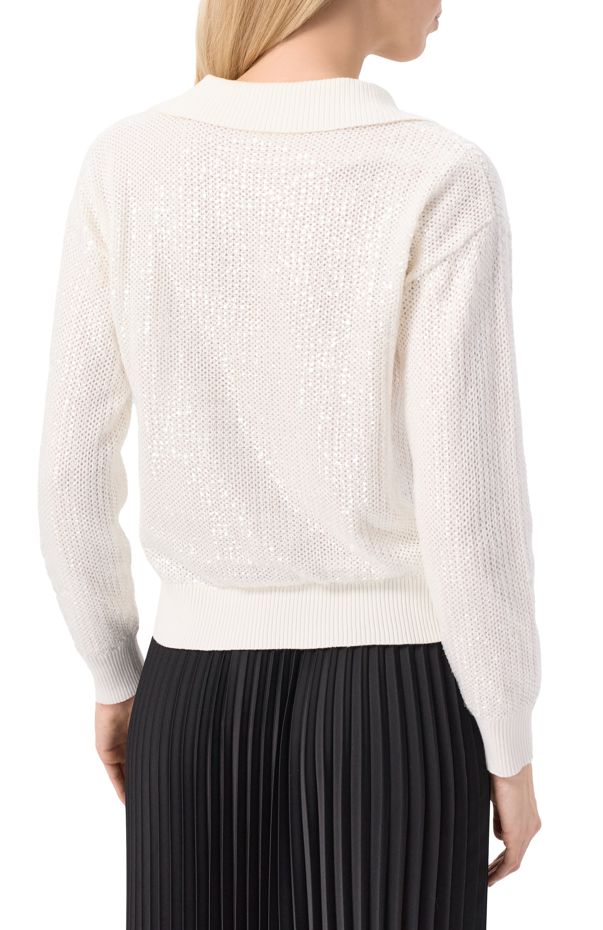 Хлопковый пуловер с отделкой пайетками P.A.R.O.S.H., арт. D540858, фото 4