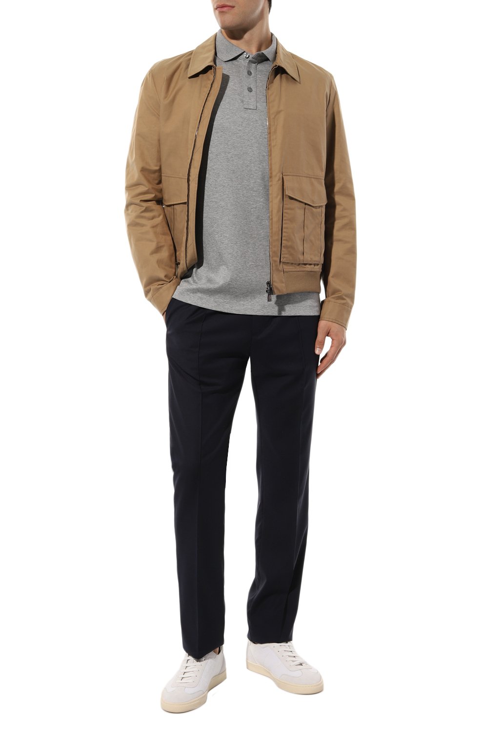 Хлопковое поло BOSS серого цвета по цене 18600 руб., арт. 50485162, фото 2 Хлопковое поло BOSS, арт. 50485162, фото 2