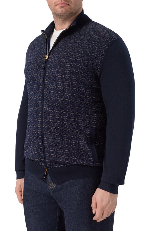 Кардиган из кашемира и шелка Stefano Ricci K606412R31/F25424/60-62 Синий  K606412R31/F25424/60-62 Фото 3