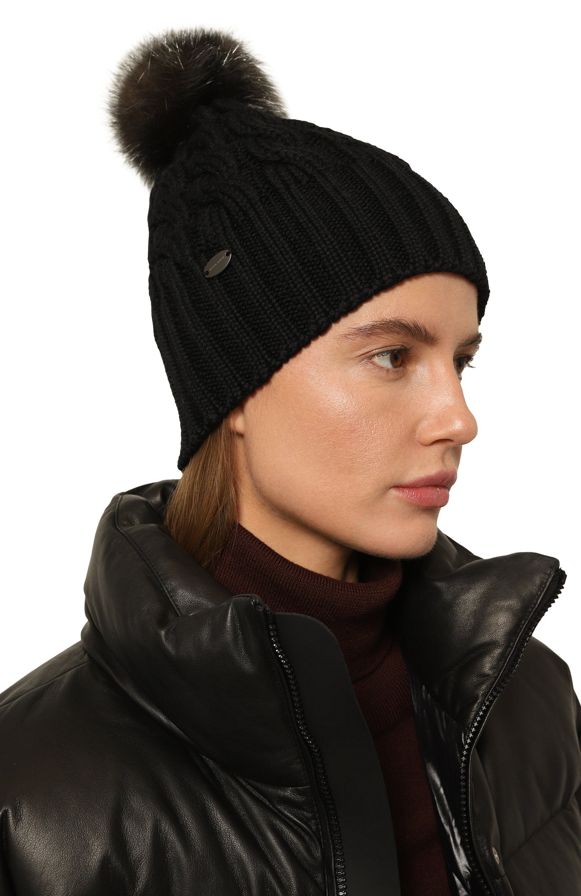 Шерстяная шапка mona с отделкой из соболя BLACK SABLE, арт. BS-24016, фото 2