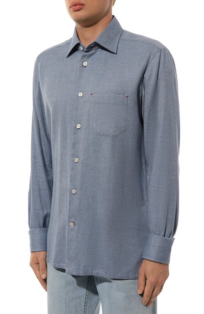 Рубашка из хлопка и лиоцелла KITON, арт. UMCNERH0902506, фото 3