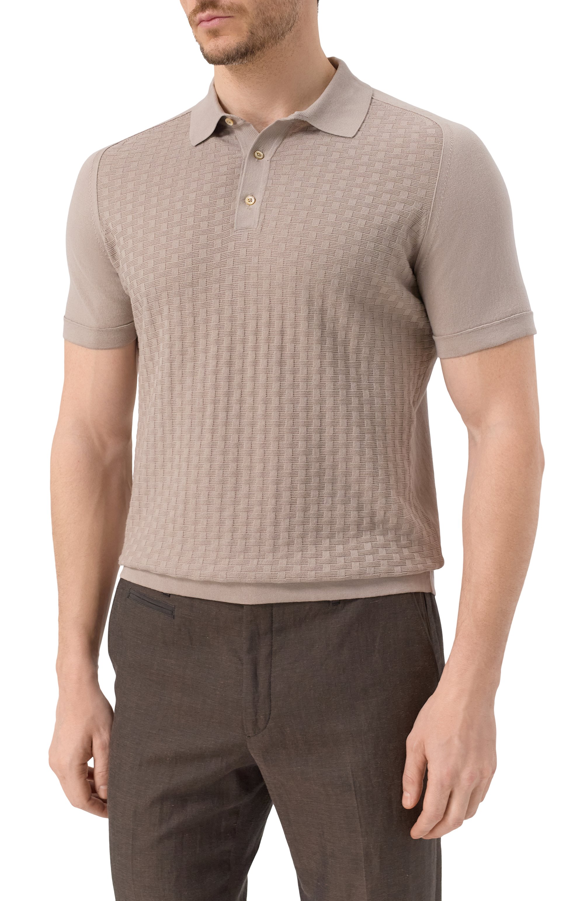 Хлопковое поло CORNELIANI бежевого цвета по цене 59600 руб., арт. 25M506-2525138, фото 3 Хлопковое поло CORNELIANI, арт. 25M506-2525138, фото 3
