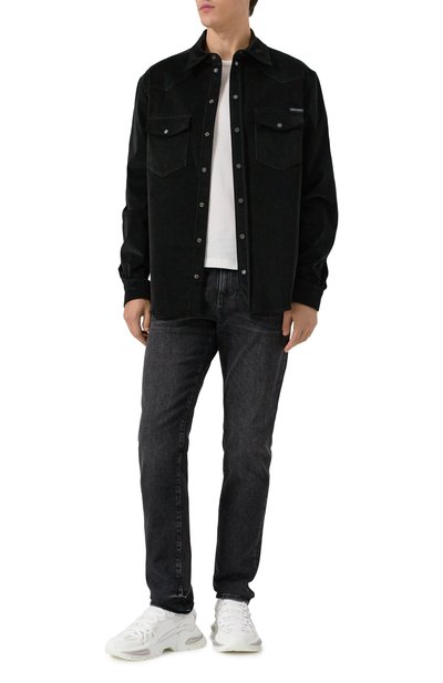 Вельветовая рубашка DOLCE & GABBANA черного цвета по цене 99950 руб., арт. G5MA1T/GJ589, фото 2 Вельветовая рубашка DOLCE & GABBANA, арт. G5MA1T/GJ589, фото 2