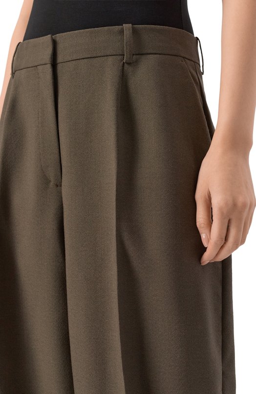 Шерстяные брюки TOTEME 254-WRB0303-FB0537 Хаки  254-WRB0303-FB0537 Фото 5