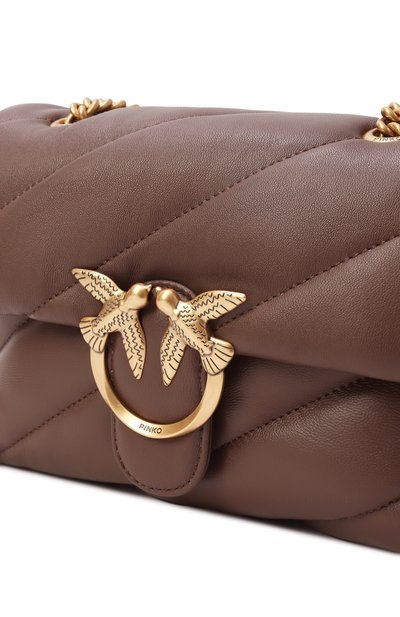 Сумка love puff mini PINKO темно-коричневого цвета по цене 41600 руб., арт. 100039/A0F2, фото 3 Сумка love puff mini PINKO, арт. 100039/A0F2, фото 3