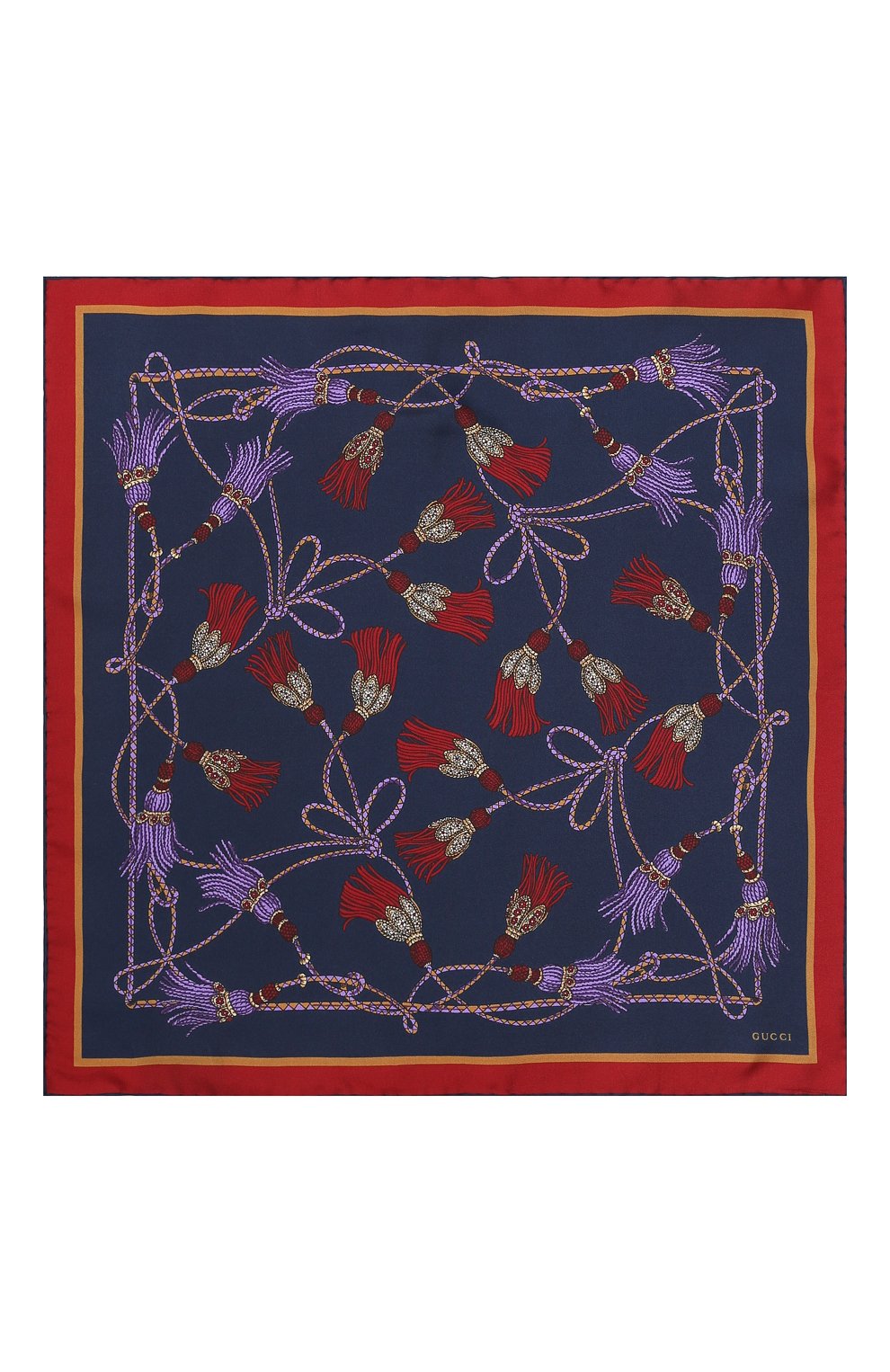 Шелковый платок GUCCI фиолетового цвета по цене 11950 руб., арт. 545841/4G001, фото 3 Шелковый платок GUCCI, арт. 545841/4G001, фото 3