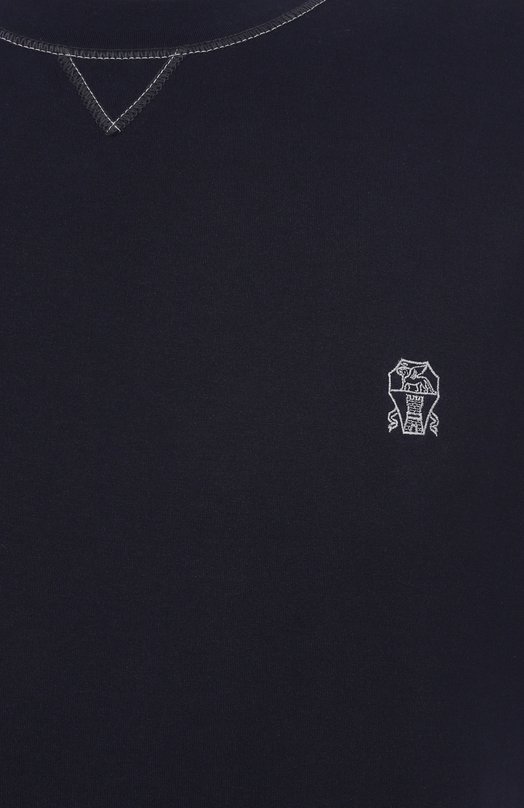 Хлопковая футболка Brunello Cucinelli M0B137451G Синий  M0B137451G Фото 6