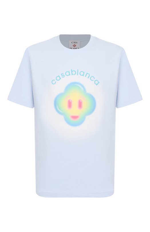 Хлопковая футболка Casablanca M-SP26-JTS-001-09 Голубой M-SP26-JTS-001-09