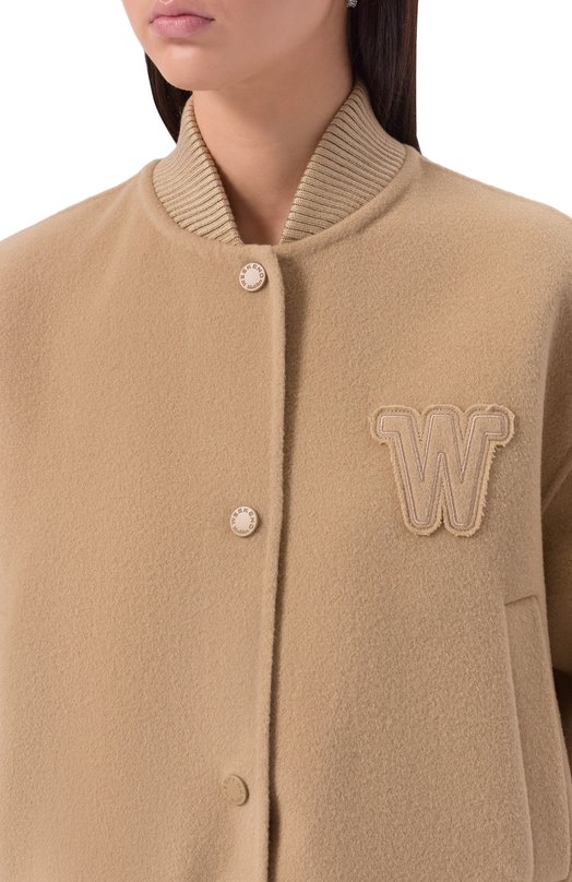 Шерстяной бомбер Weekend Max Mara ZELANTE Бежевый  ZELANTE Фото 5