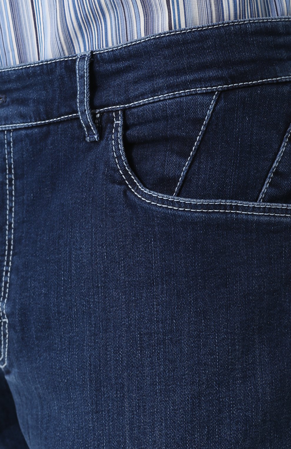 Джинсы прямого кроя с контрастной прострочкой ZILLI, арт. 613N070002, фото 5