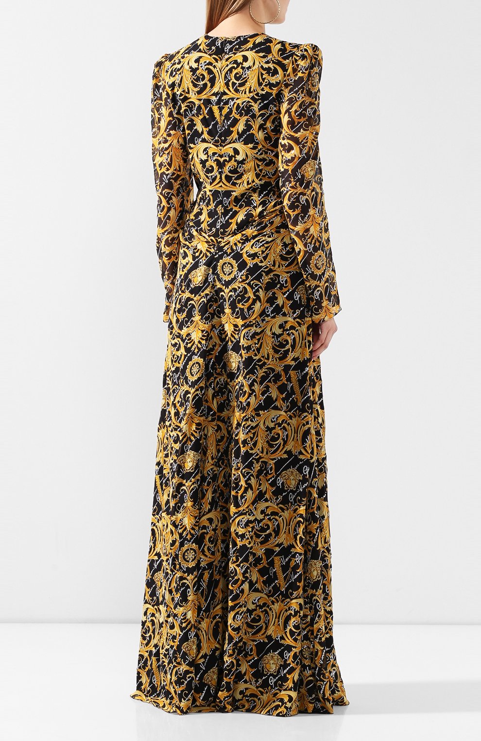Шелковое платье VERSACE золотого цвета по цене 956000 руб., арт. A85790/A233371, фото 4 Шелковое платье VERSACE, арт. A85790/A233371, фото 4