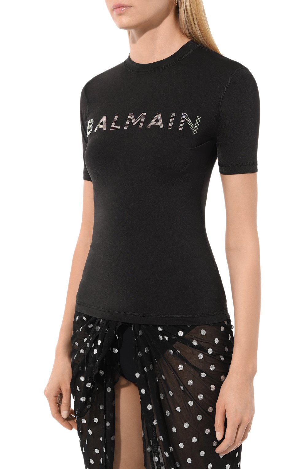 Футболка BALMAIN черного цвета по цене 34650 руб., арт. BKM201800, фото 3 Футболка BALMAIN, арт. BKM201800, фото 3