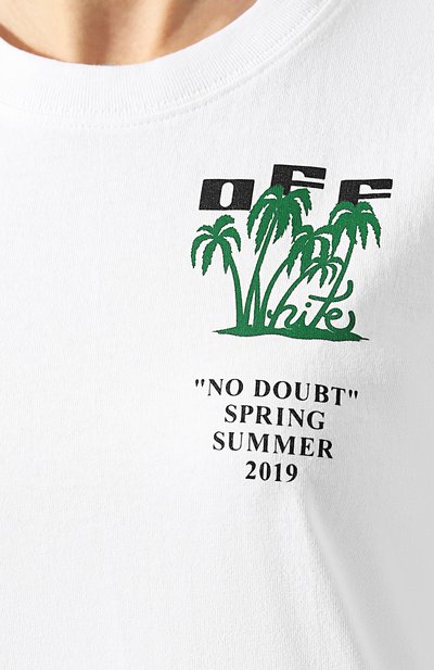 Хлопковая футболка OFF-WHITE белого цвета по цене 19250 руб., арт. 0WAA049R19B070450140, фото 5 Хлопковая футболка OFF-WHITE, арт. 0WAA049R19B070450140, фото 5