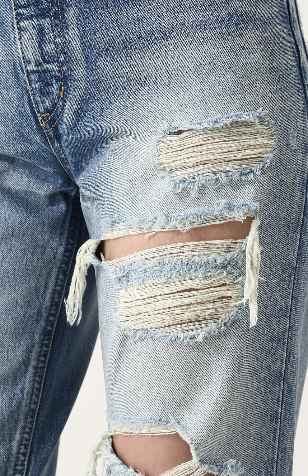 Укороченные джинсы прямого кроя с потертостями MOUSSY, арт. 010BSC11-1240, фото 5