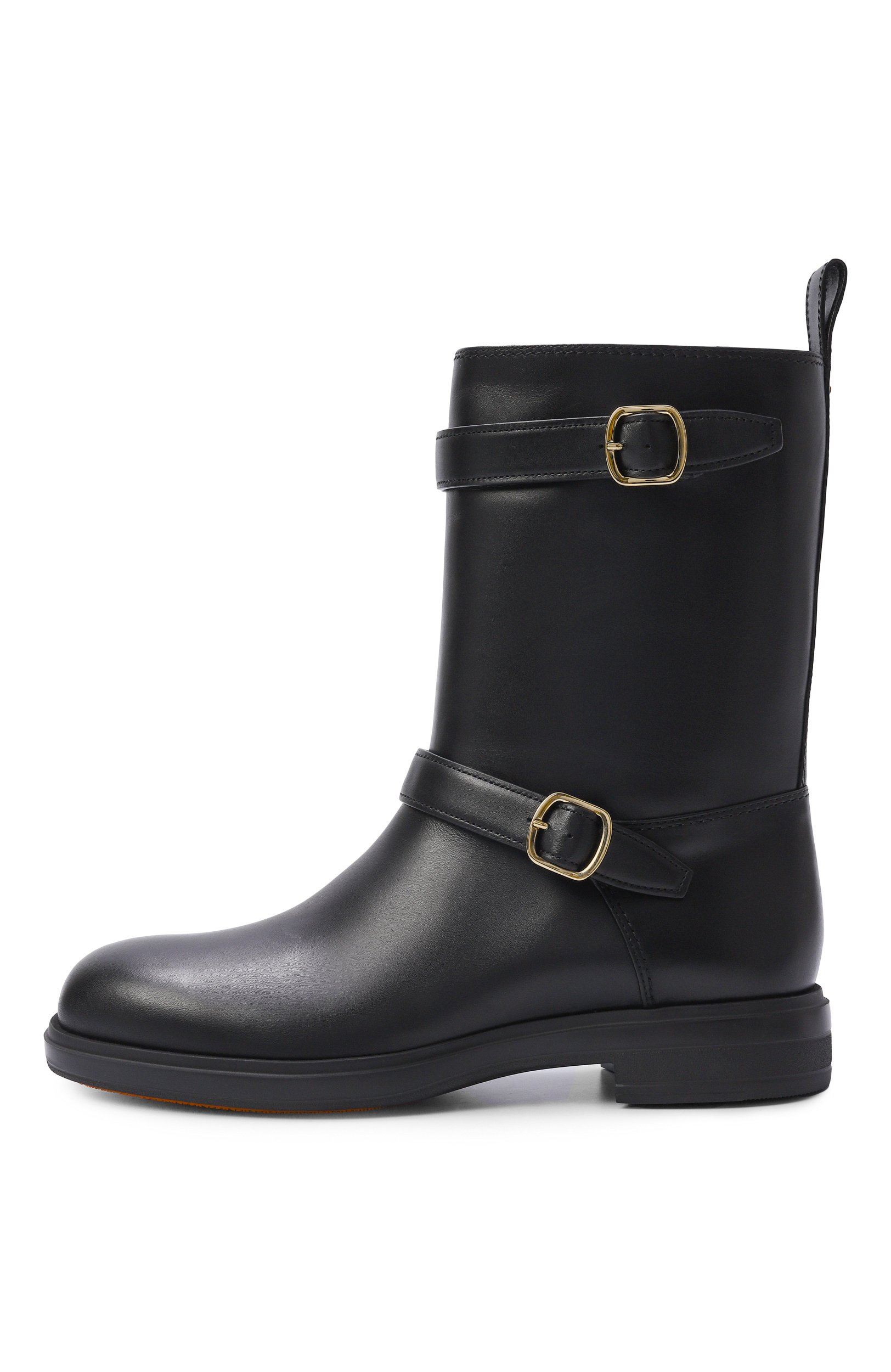 Кожаные полусапоги SANTONI черного цвета по цене 132500 руб., арт. WTYG72447NERNDYL, фото 4 Кожаные полусапоги SANTONI, арт. WTYG72447NERNDYL, фото 4