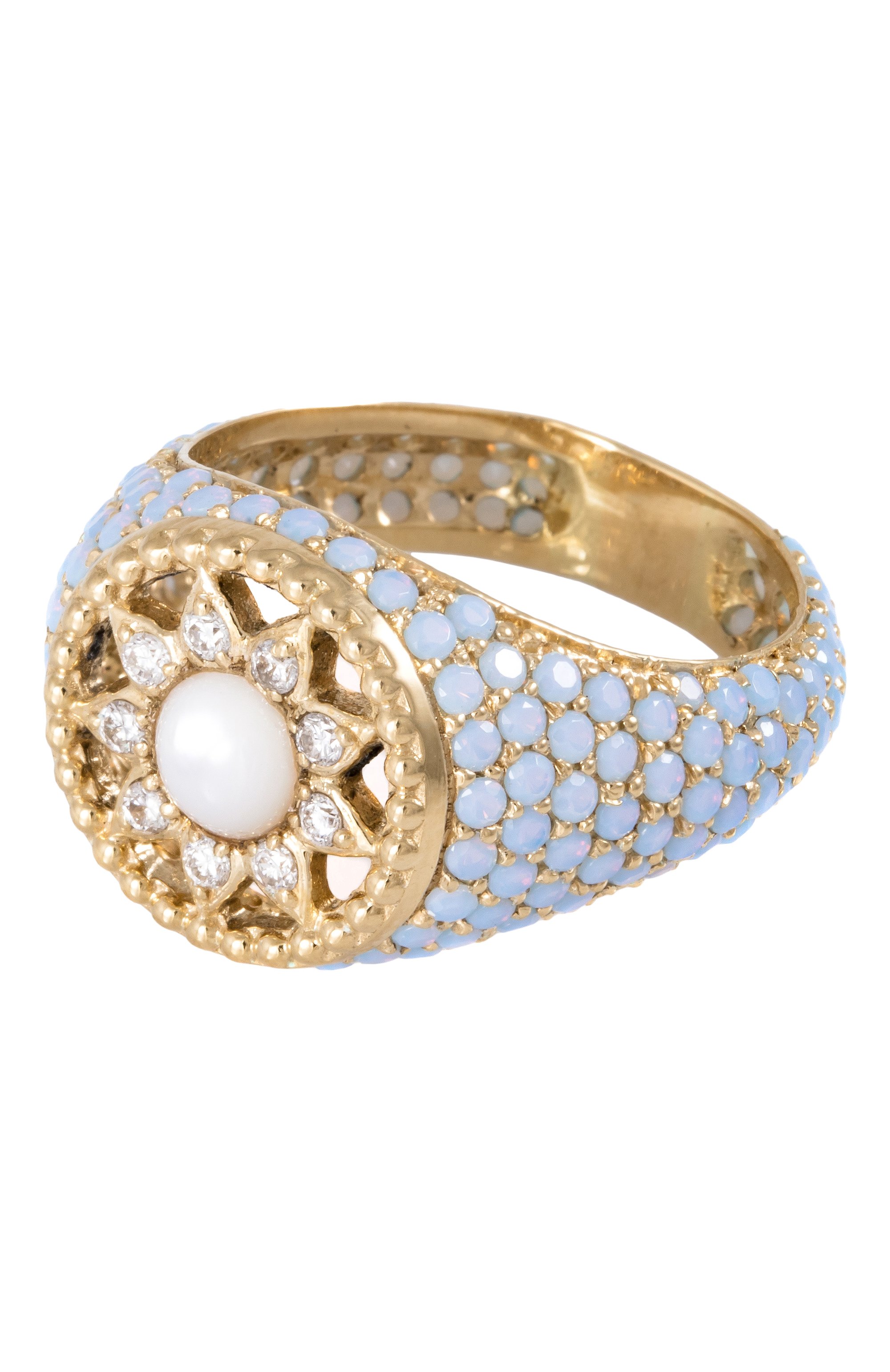 Кольцо L'ATELIER NAWBAR бесцветного цвета по цене 316250 руб., арт. R54PU, фото 1 Кольцо L'ATELIER NAWBAR, арт. R54PU, фото 1