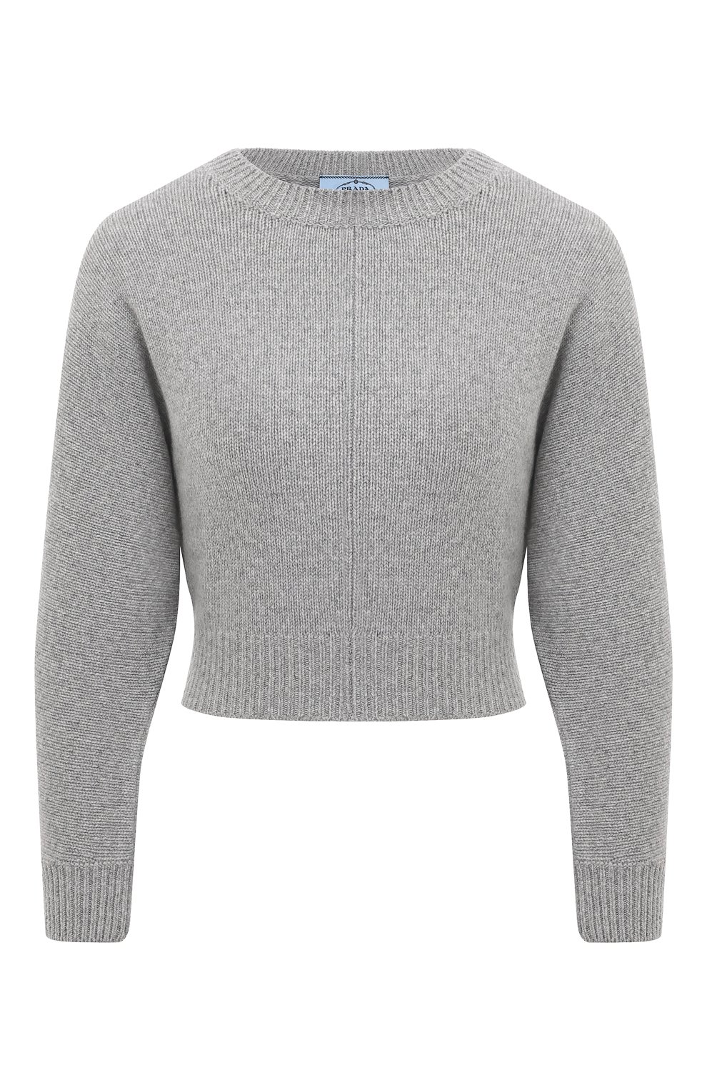 Джемпер из шерсти и кашемира PRADA серого цвета по цене 105000 руб., арт. P24G1C-1YG8-F0K44-211, фото 1 Джемпер из шерсти и кашемира PRADA, арт. P24G1C-1YG8-F0K44-211, фото 1