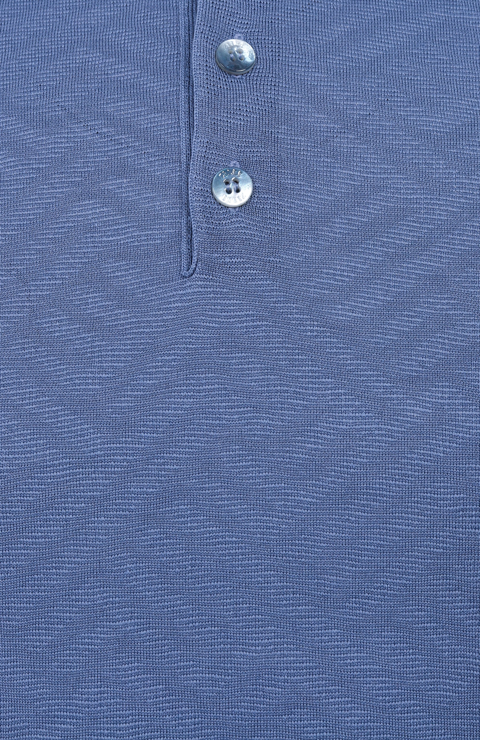 Поло из шелка и хлопка ZILLI голубого цвета по цене 139500 руб., арт. KBP002M0164VFAF00, фото 6 Поло из шелка и хлопка ZILLI, арт. KBP002M0164VFAF00, фото 6