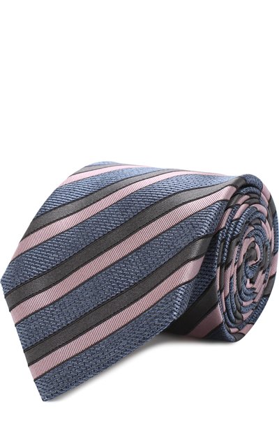 Мужской шелковый галстук в полоску BRIONI, арт. 061D00/07473