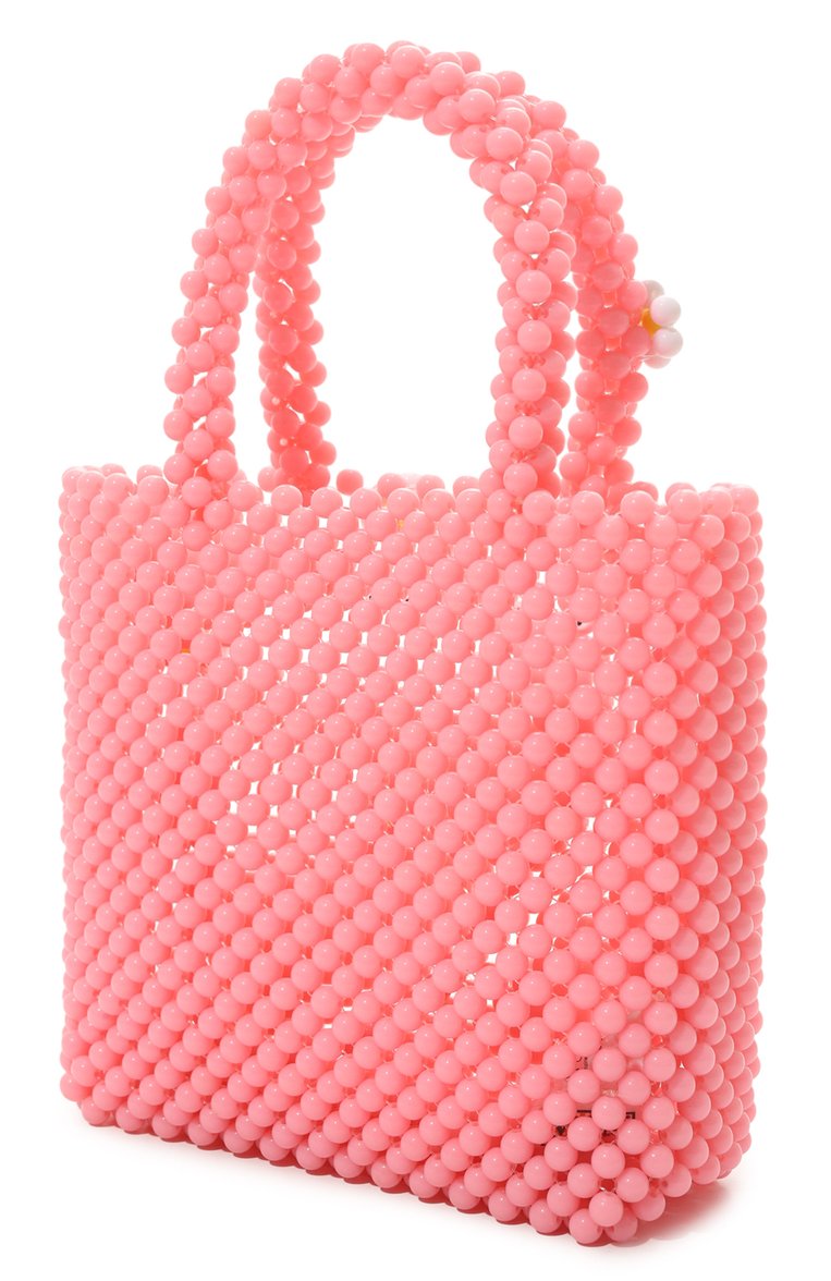 Детская сумка MC2 SAINT BARTH розового цвета, арт. STBA/BEADED SMALL BAG/04213D | Фото 2 (Материал сплава: Проставлено; Нос: Не проставлено; Материал: Экокожа)