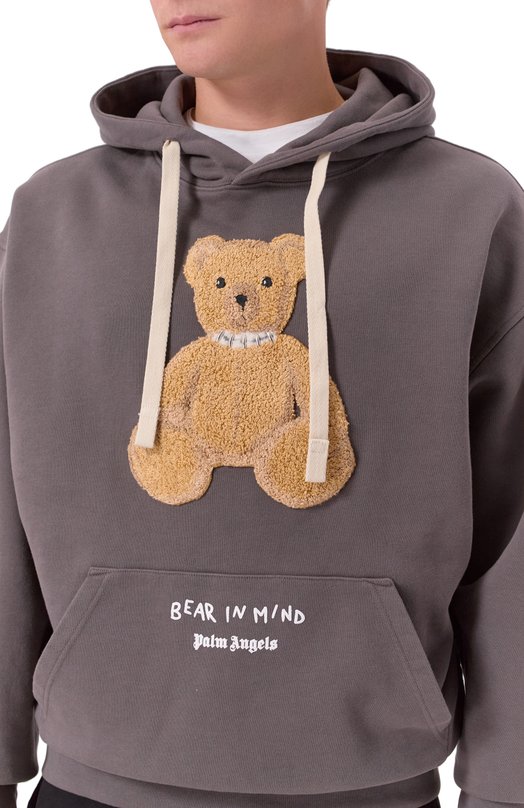 Хлопковое худи Palm Angels PMBB17DF25FLE004 Бежевый  PMBB17DF25FLE004 Фото 5