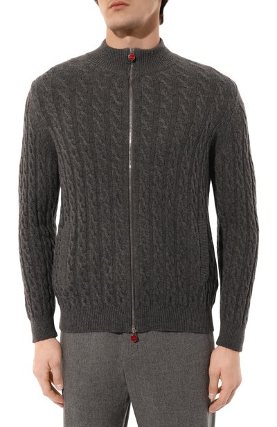 Кашемировый кардиган KITON темно-серого цвета по цене 376000 руб., арт. UMK10191040, фото 3 Кашемировый кардиган KITON, арт. UMK10191040, фото 3