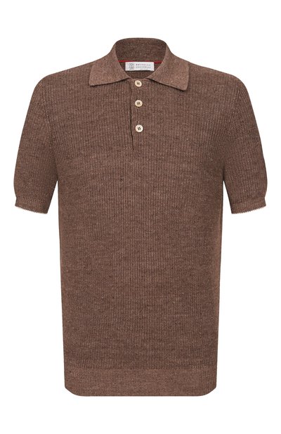 Мужская поло изо льна и хлопка BRUNELLO CUCINELLI, арт. M2L707715
