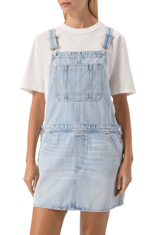 Джинсовое платье Dungaress Skirt 7 For All Mankind 7U690555-3DP Голубой  7U690555-3DP Фото 3