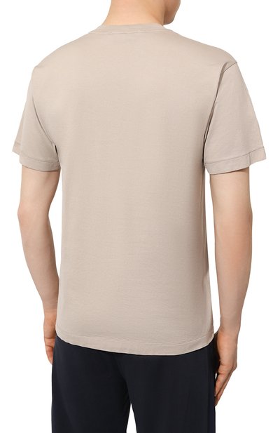 Хлопковая футболка STONE ISLAND бежевого цвета по цене 22600 руб., арт. 24113V0092, фото 4 Хлопковая футболка STONE ISLAND, арт. 24113V0092, фото 4
