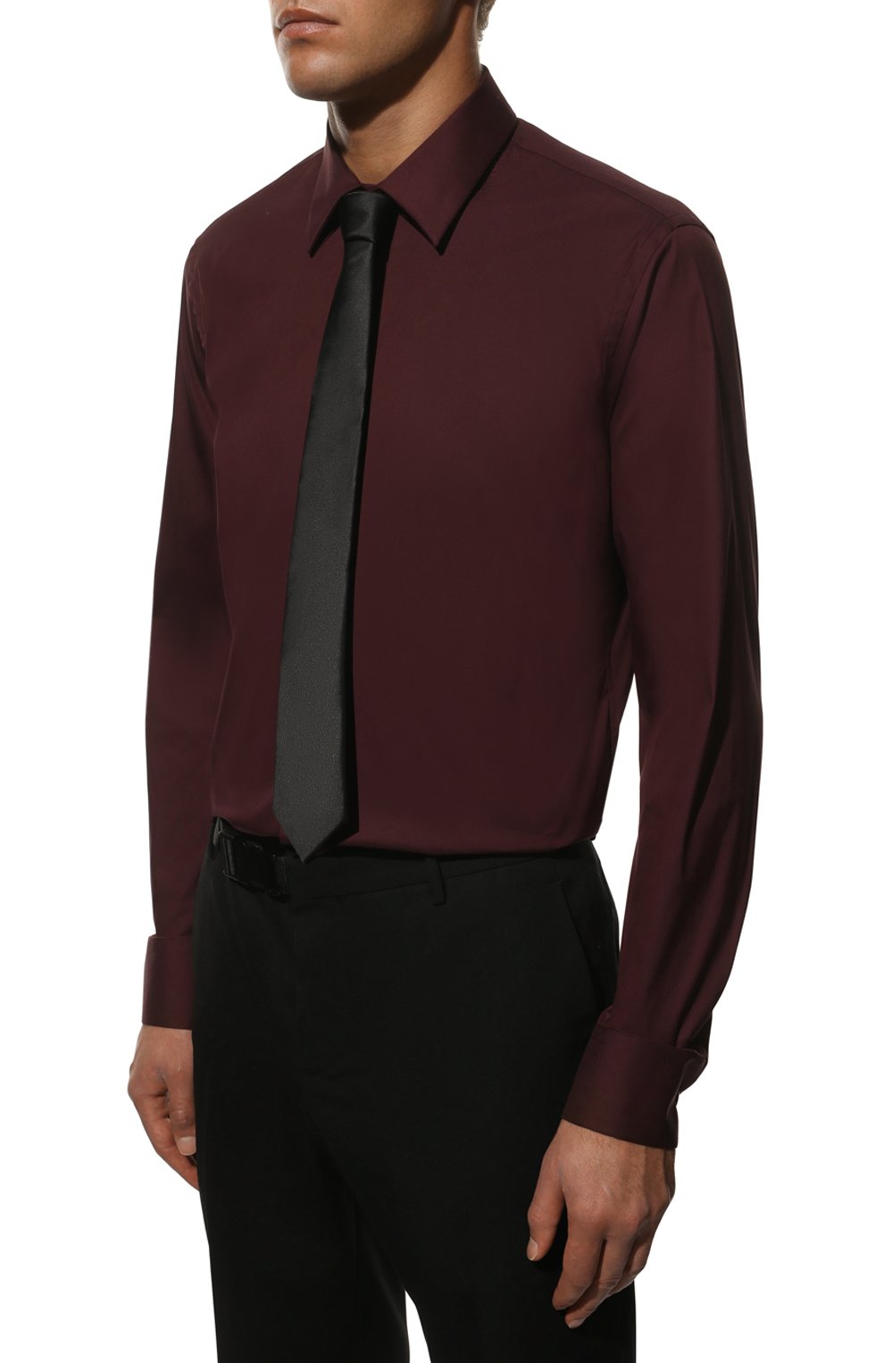 Хлопковая рубашка PRADA бордового цвета по цене 65000 руб., арт. UCM608-F62-F0007, фото 4 Хлопковая рубашка PRADA, арт. UCM608-F62-F0007, фото 4