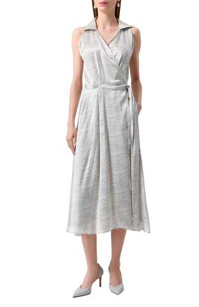 Атласное платье KITON, арт. D59305K0926E01, фото 3