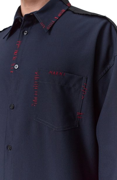 Шерстяная рубашка MARNI, арт. CUMU0278QS/TW839, фото 4