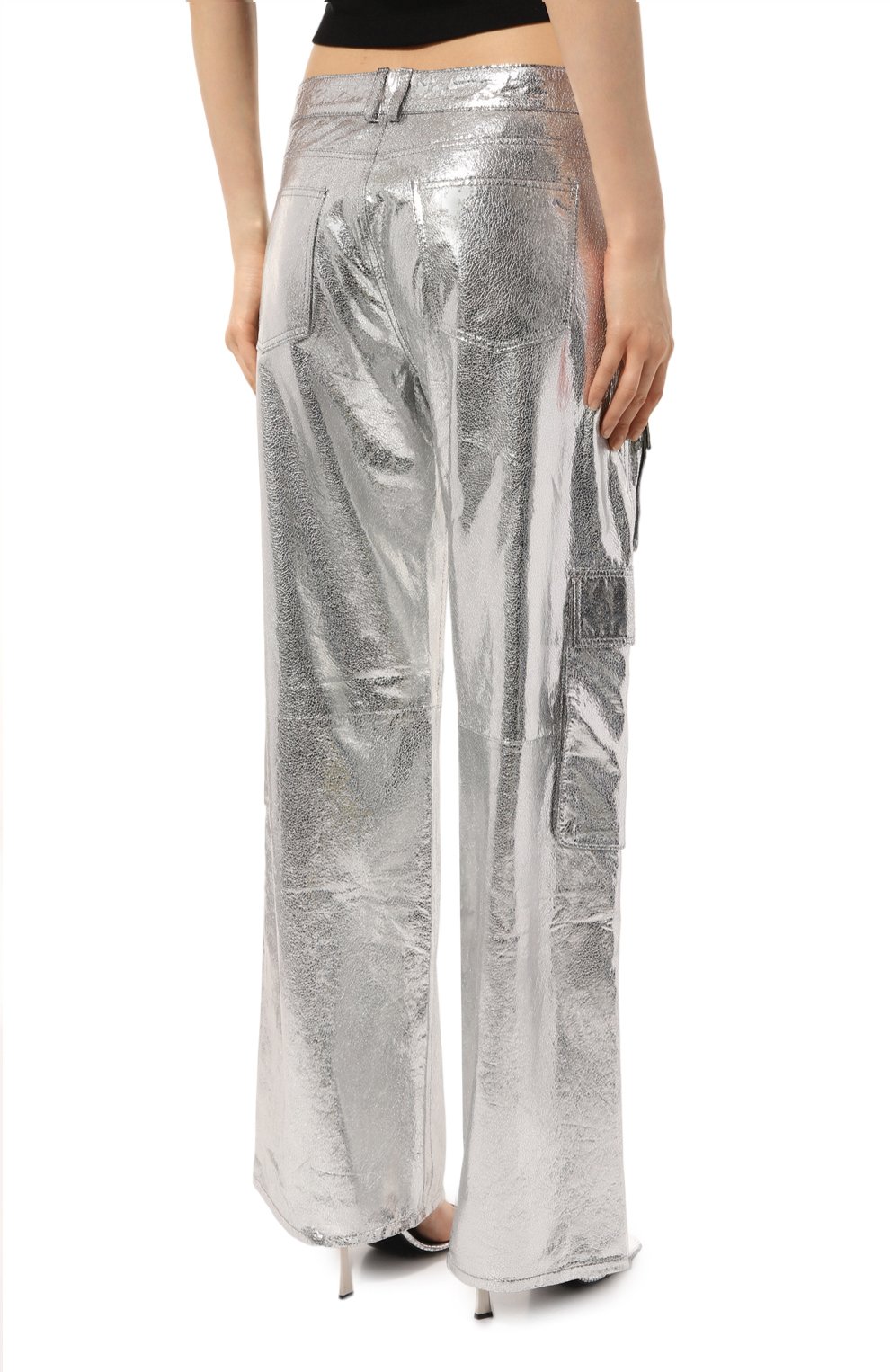 Кожаные брюки-карго BOTROIS серебряного цвета по цене 44900 руб., арт. SKU000007881, фото 4 Кожаные брюки-карго BOTROIS, арт. SKU000007881, фото 4