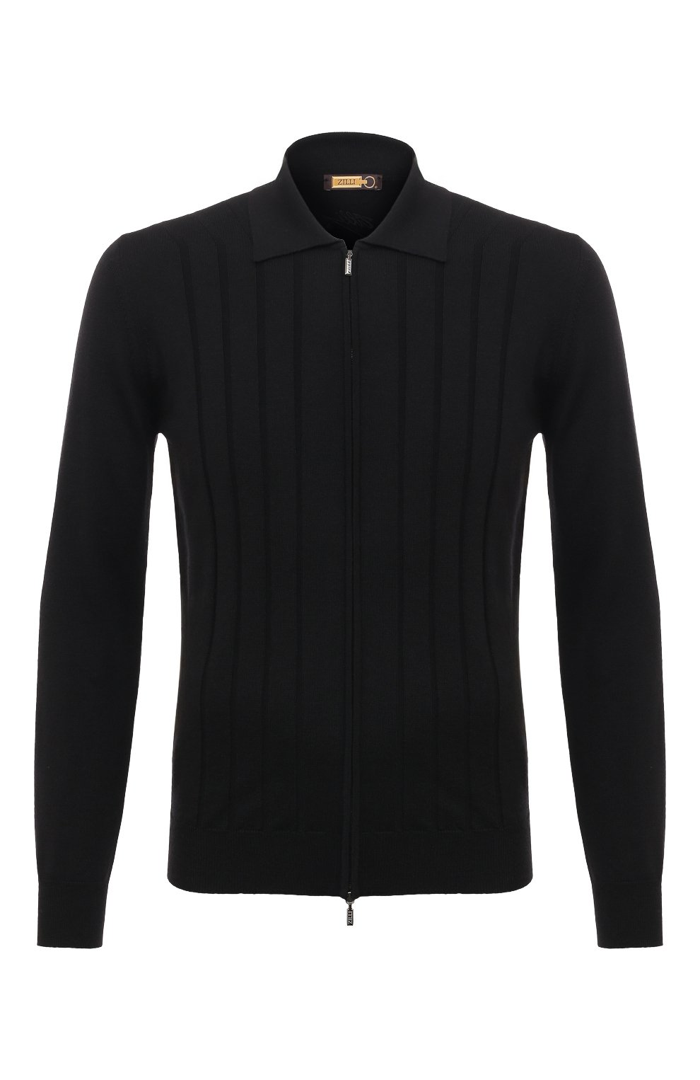 Кардиган из шерсти и шелка ZILLI черного цвета по цене 123000 руб., арт. KZPC01M0230VH0000, фото 1 Кардиган из шерсти и шелка ZILLI, арт. KZPC01M0230VH0000, фото 1