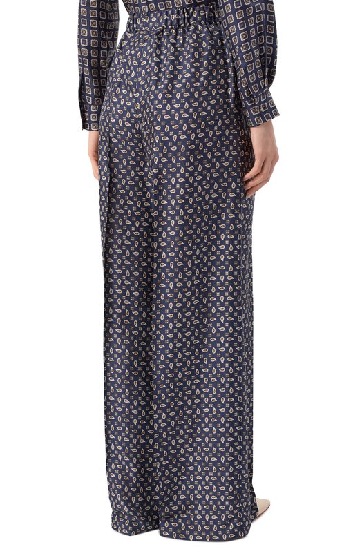 Шелковые брюки Max Mara MXMVISCHI0 Синий  MXMVISCHI0 Фото 4