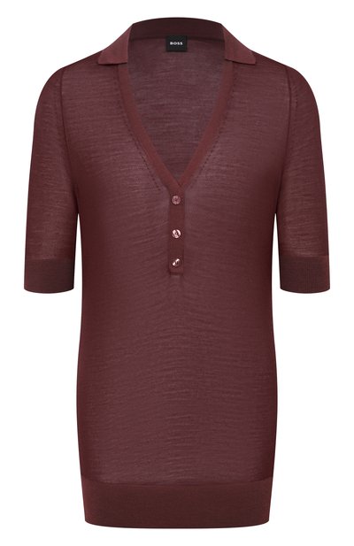 Женское поло из лиоцелла и шерсти BOSS, арт. 50556668