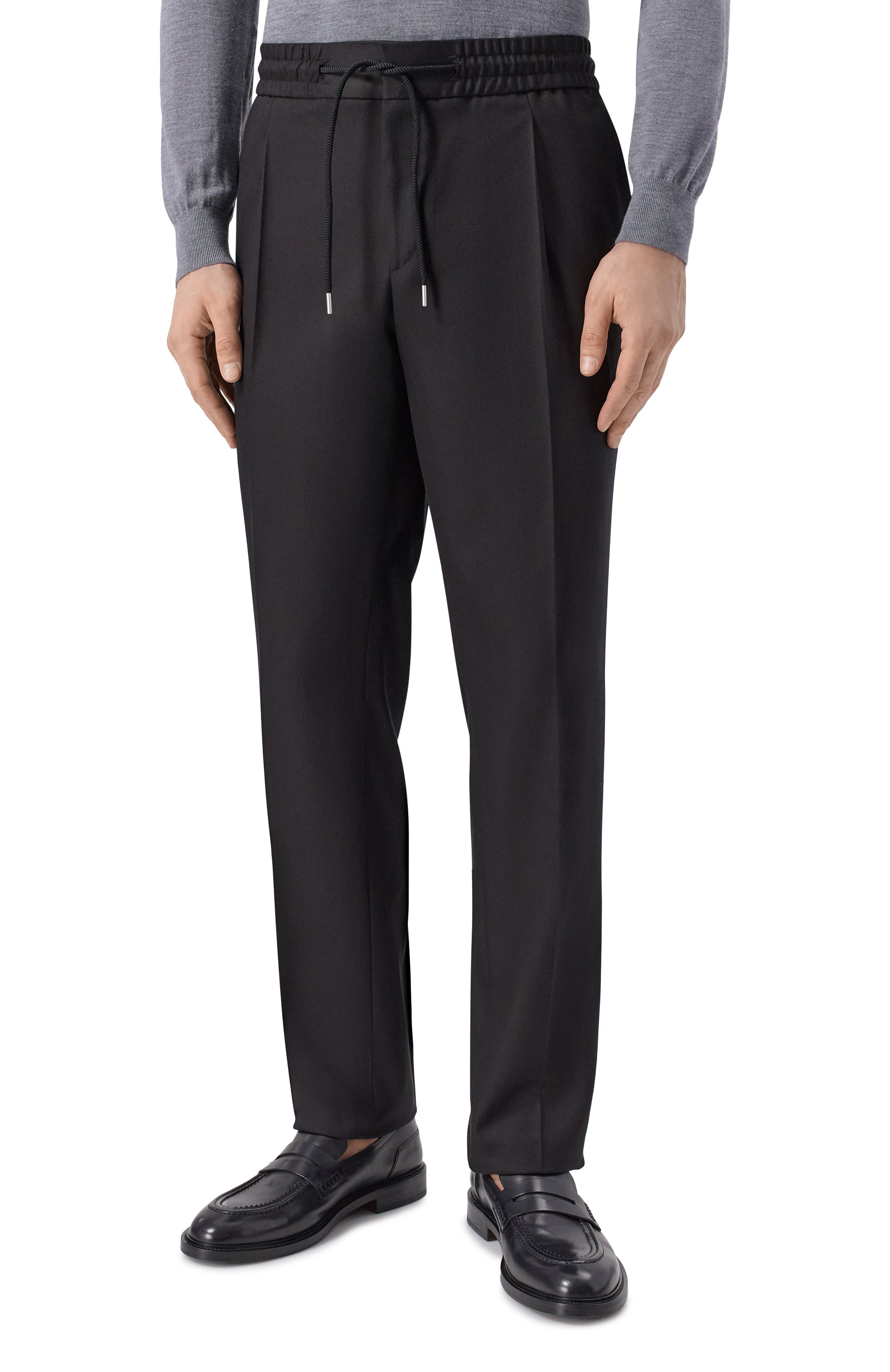 Брюки из лиоцелла и хлопка HUGO черного цвета по цене 18950 руб., арт. 50554856, фото 3 Брюки из лиоцелла и хлопка HUGO, арт. 50554856, фото 3