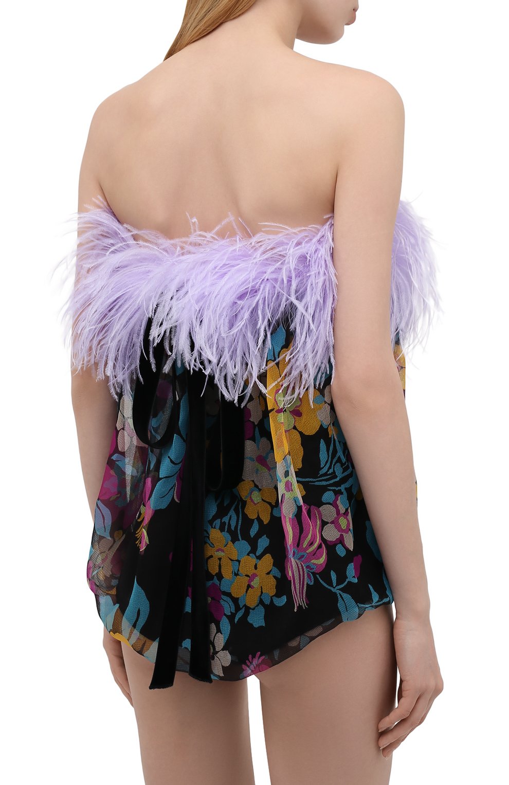Шелковое боди SAINT LAURENT разноцветного цвета по цене 299500 руб., арт. 655736/Y6C99, фото 4 Шелковое боди SAINT LAURENT, арт. 655736/Y6C99, фото 4