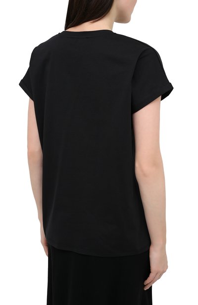 Хлопковая футболка BALMAIN черного цвета по цене 26200 руб., арт. VF11351/B013, фото 4 Хлопковая футболка BALMAIN, арт. VF11351/B013, фото 4