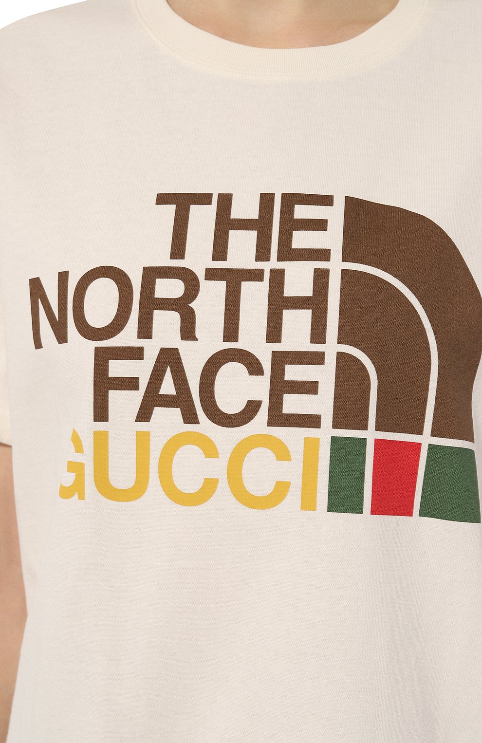 Хлопковая футболка the north face x gucci GUCCI, арт. 615044 XJDBZ, фото 5