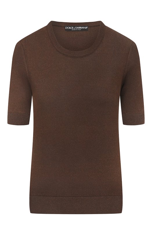 Пуловер из вискозы и хлопка Dolce & Gabbana FXG26T/JFMEB Коричневый FXG26T/JFMEB