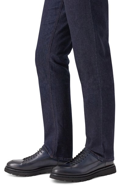 Кожаные дерби berna W.GIBBS темно-синего цвета по цене 59950 руб., арт. 0128036/VIT. C0RTINA, фото 3 Кожаные дерби berna W.GIBBS, арт. 0128036/VIT. C0RTINA, фото 3