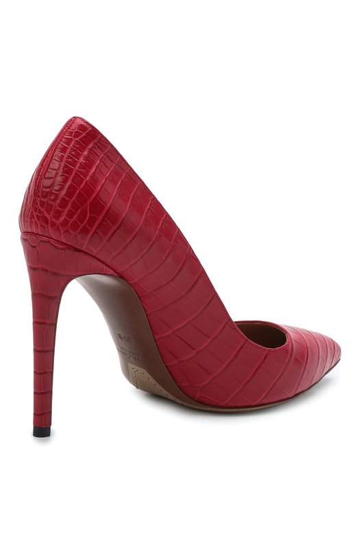 Туфли Celia из кожи крокодила Ralph Lauren Красный, фото 5