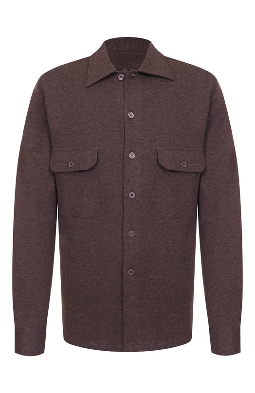 Рубашка из хлопка и кашемира Stefano Ricci CJ008018/TE3001 Коричневый CJ008018/TE3001