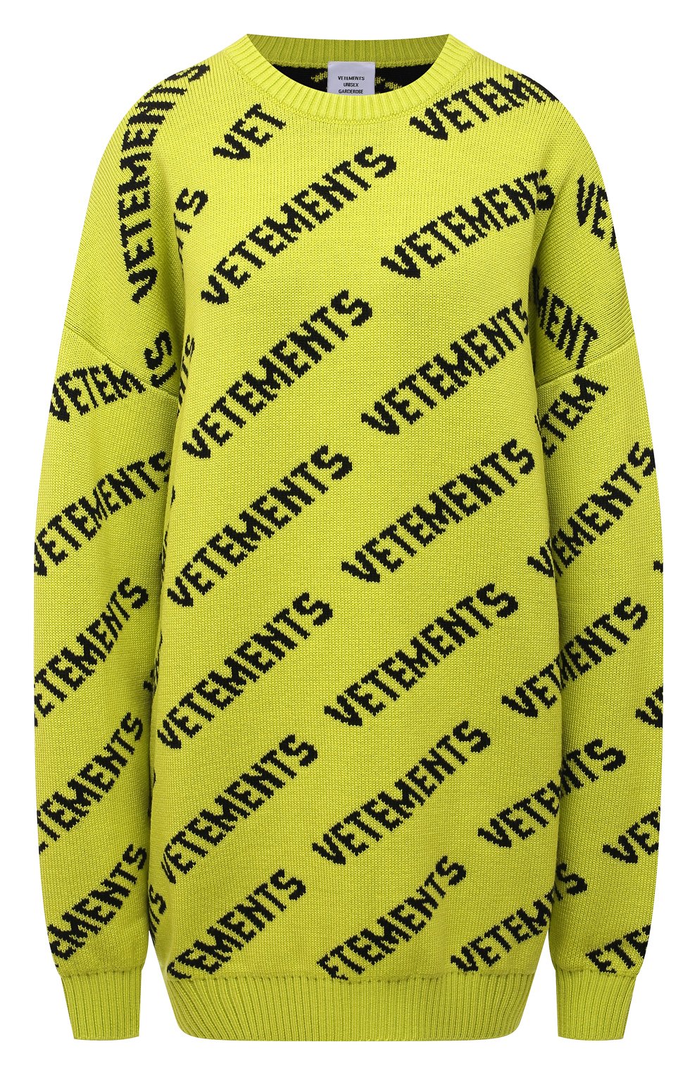 Шерстяной свитер VETEMENTS зеленого цвета по цене 96550 руб., арт. UA52KN600Y 2901/W, фото 1 Шерстяной свитер VETEMENTS, арт. UA52KN600Y 2901/W, фото 1