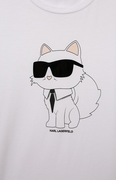 Хлопковая футболка KARL LAGERFELD KIDS белого цвета по цене 7270 руб., арт. Z30211, фото 3 Хлопковая футболка KARL LAGERFELD KIDS, арт. Z30211, фото 3